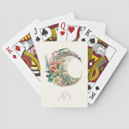 Baralho Create Your Own Tropical Floral Crescent Moon