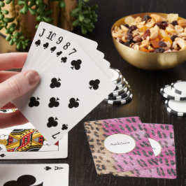 Baralho Creme Rosa Leopard Animal Sparkle