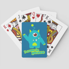 Baralho Crianças divertidas alienígenas em paz jogando car