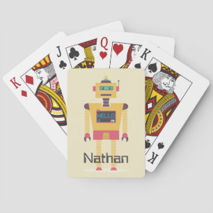 Baralho Crianças Personalizadas da Ilustração de Robô 