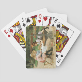 Baralho Crianças tendo chá à tarde no parque