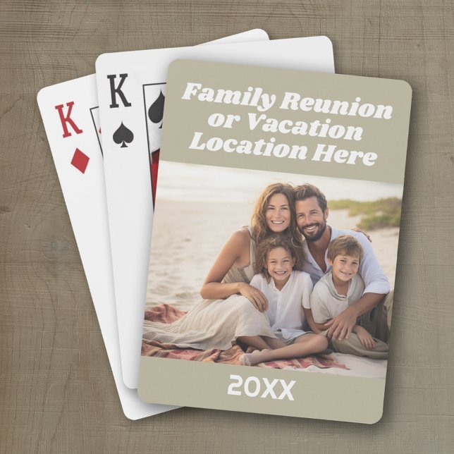Baralho Criar um Souvenir de Férias com Foto e Texto (Personalized playing cards - family reunion or vacation keepsake)