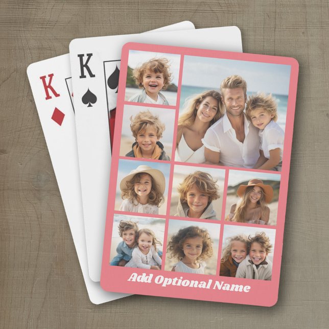 Baralho Criar uma Colagem de Fotos Personalizada com 9 Cor (Personalized playing cards with a fun photo collage)