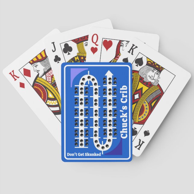 Baralho Cribbage Playing Cards Personalized Blue (Verso)
