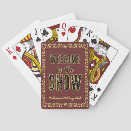 Baralho Cribbage Welcome to the Show Personalized Maroon