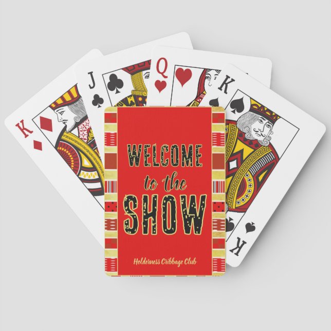Baralho Cribbage Welcome to the Show Personalized Red Gold (Verso)