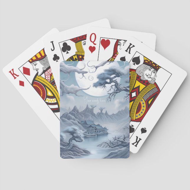 Baralho Crie a sua paisagem azul Mistura (Verso)