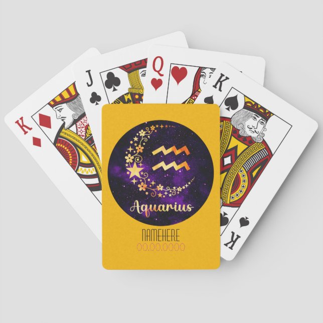 Baralho Crie Seu Próprio Aquário Zodiacal Celestial Roxo (Verso)
