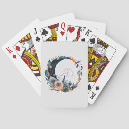 Baralho Crie Seu Próprio Floral Lunar em Azul Turquesa e D