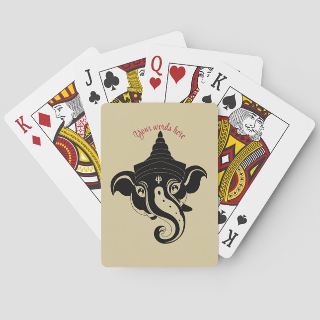 Baralho Crie seu próprio preto e Dourado Ganesh (Verso)