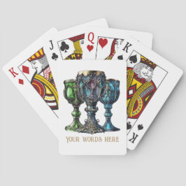 Baralho Crie seus próprios chalices verdes e azuis góticos