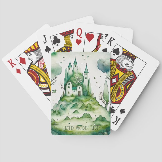 Baralho Crie sua paisagem no Castelo de Fantasia Verde (Verso)