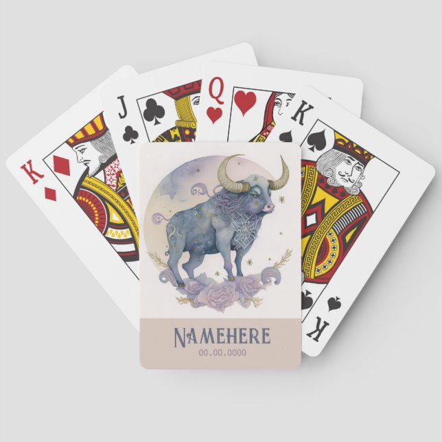 Baralho Crie Sua Própria Aquarela Roxa Taurus Zodiac (Verso)