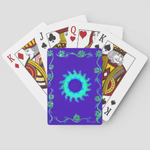 Baralho Crie sua própria Arte Floral Azul Iridescente