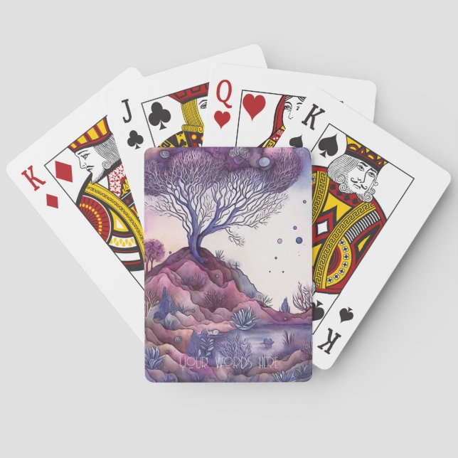 Baralho Crie sua própria paisagem de fantasia roxa (Verso)