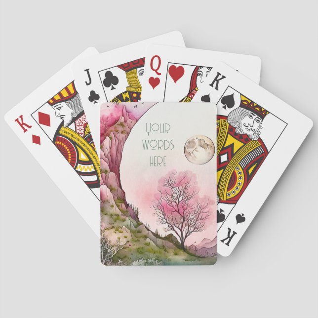 Baralho Crie sua própria paisagem de lua rosa (Verso)