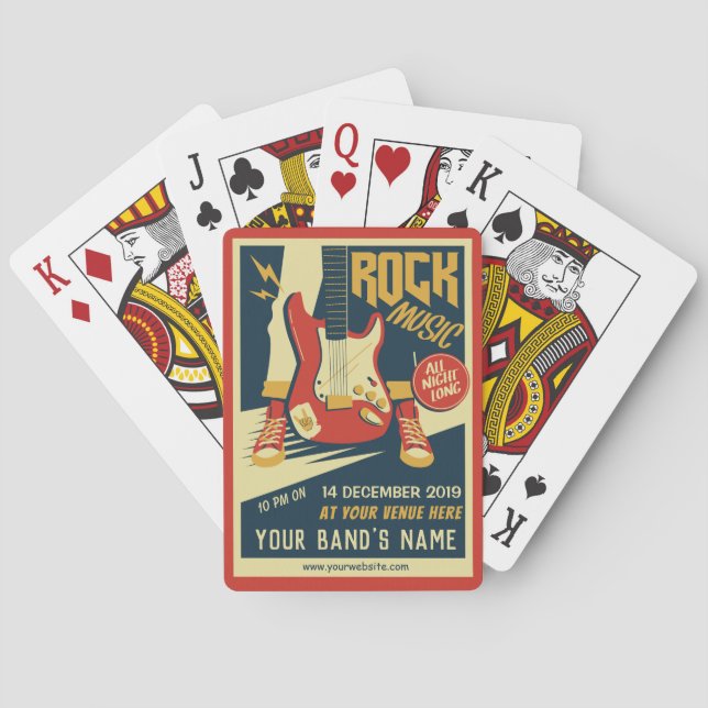 Baralho Crie suas próprias cartas de jogo do Retro Rock (Verso)