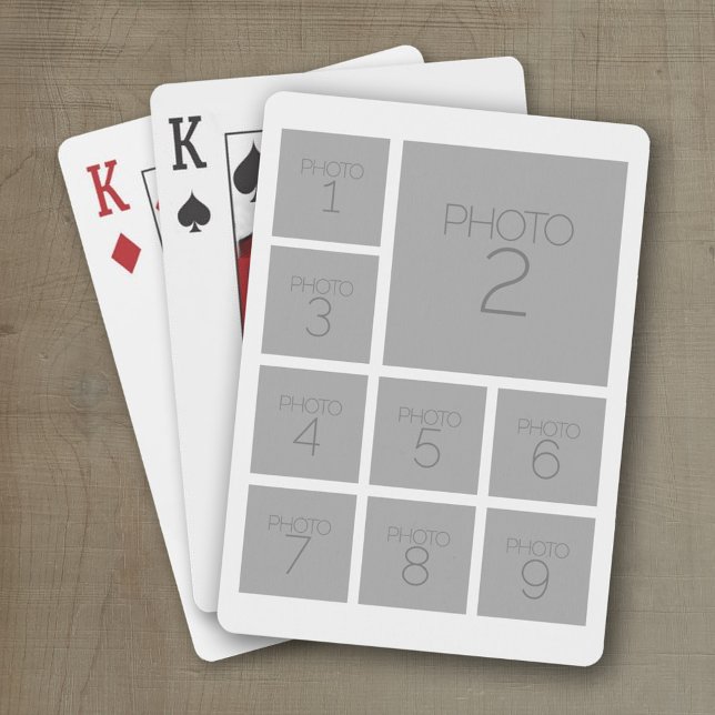 Baralho Crie uma colagem personalizada de fotos com 9 foto (Personalized playing cards with photos)