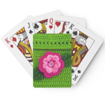 Crochet verde-Primavera Legal rosa-quente rosado