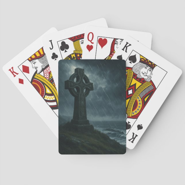 Baralho Cruz Celta em Stormy Windswept Sea (Verso)