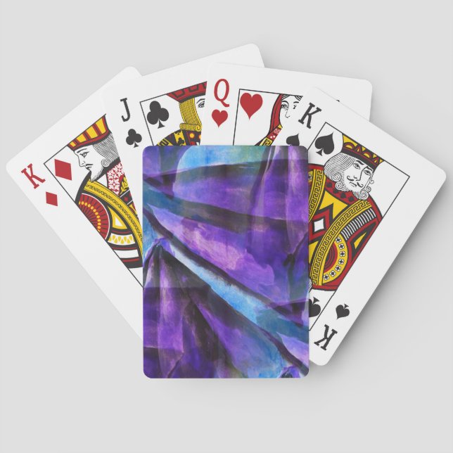 Baralho cubismo sem descontinuidades, arte abstrato azul (Verso)