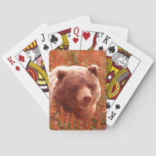 Baralho Cubo de Urso Grizzly em Arte de Vida Selvagem de P