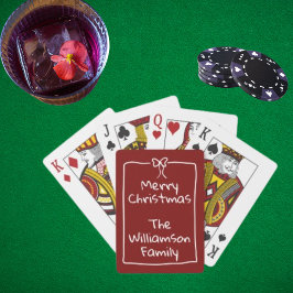 Baralho Custom Burgundy Whimsical Doodle Christmas Gift 