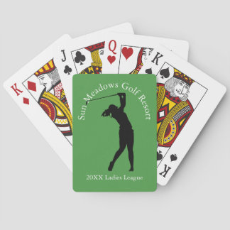 Baralho Custom Golf Club Name Woman Golfer Playing Cards