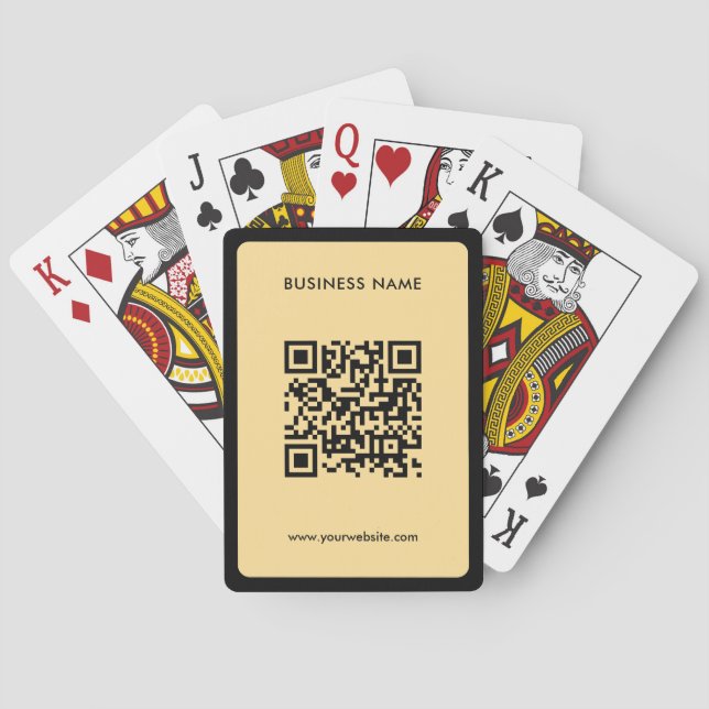 Baralho Custom Text QR Code Upload Business Logo Gold (Verso)
