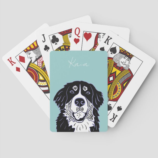 Baralho Customizable Bernese Mountain Dog   Poker Cards (Verso)
