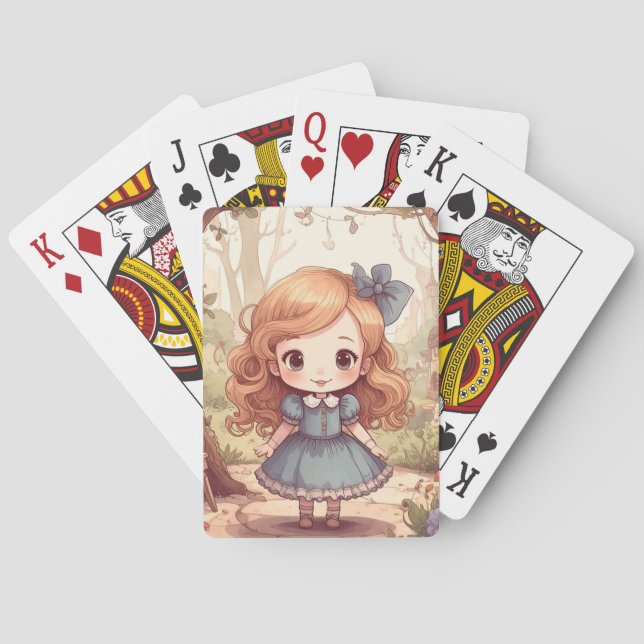 Baralho Cute Alice in Wonderland Whimsical Woodland Art (Verso)