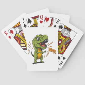 Baralho Cute Angry Baby T-Rex RAWR Cartoon Playing Cards