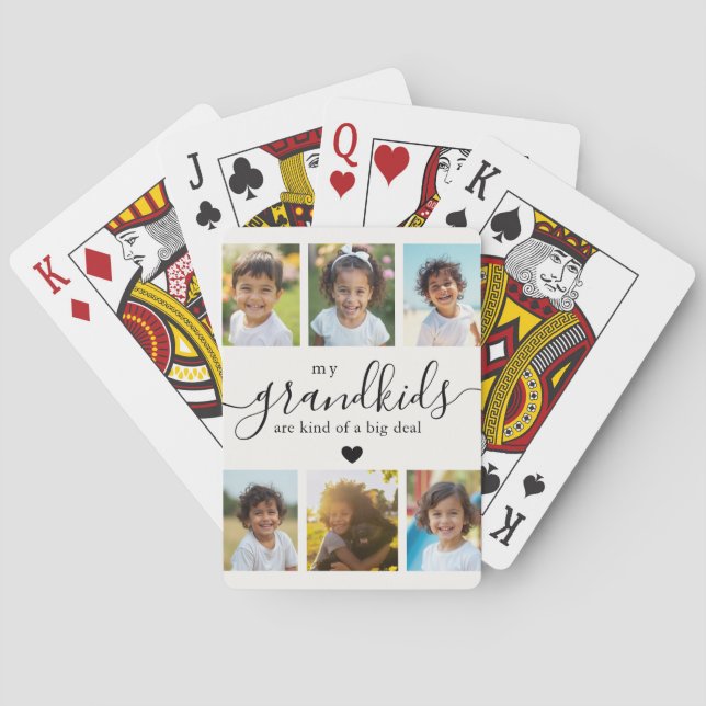 Baralho Cute Grandchildren Photo Collage for Grandma (Verso)