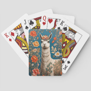 Baralho Cute Llama William Morris Inspirou Floral