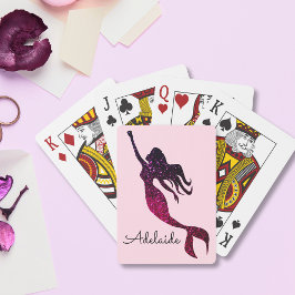 Baralho Cute Pink and Purple Mermaid | Fun Personalized