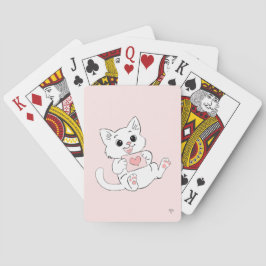 Baralho Cute Playful Kitten Whimsical Love Pink Playing
