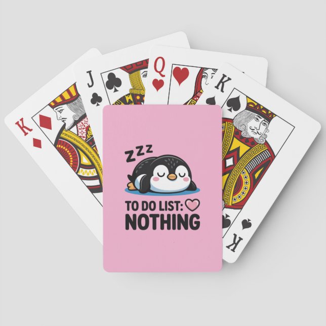 Baralho cute sleeping penguin, to do list nothing (Verso)