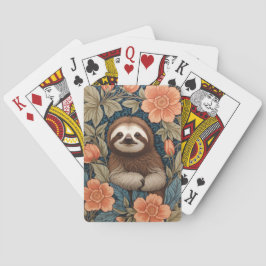 Baralho Cute Sloth Elegant Floral William Morris Inspired