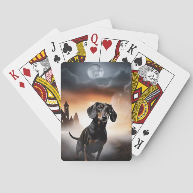 Baralho Dachshund Halloween Assustador (Verso)