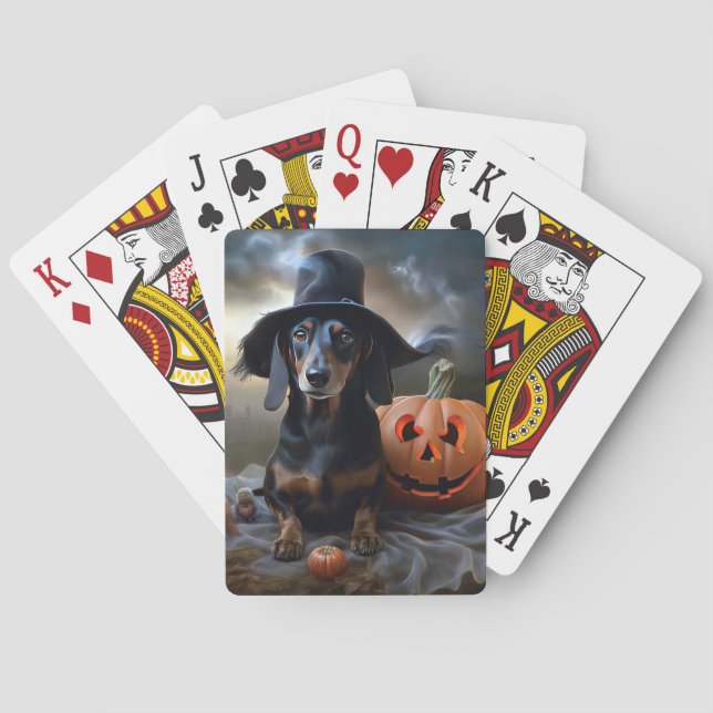 Baralho Dachshund Halloween Scary (Verso)