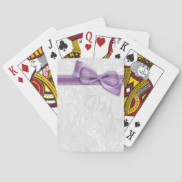 Baralho Damasco Branco e Laço Falso Roxo