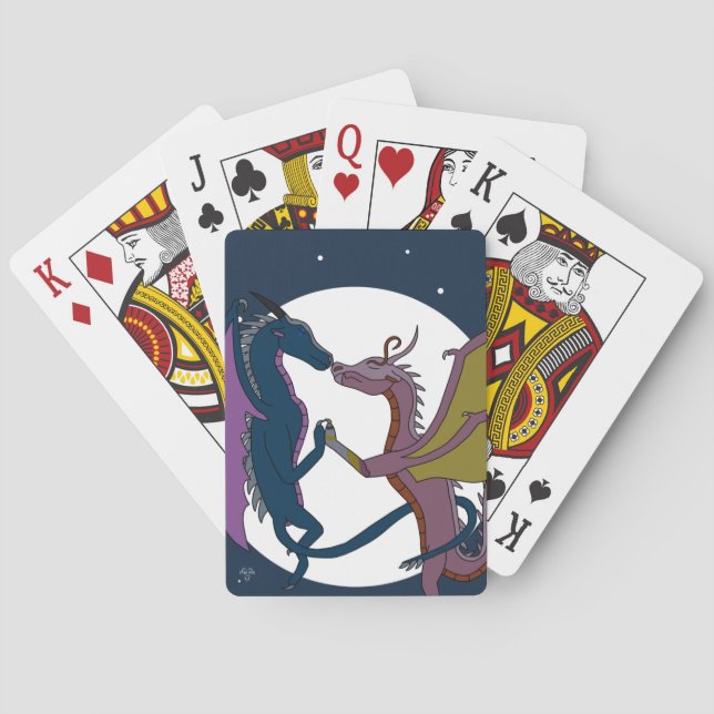 Baralho Dancing Fantasy Dragon Love Mystical Illustration  (Verso)