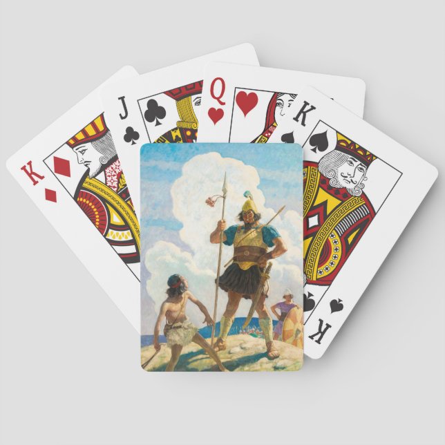 Baralho David e Golias, 1940, por Newell Convers Wyeth (Verso)