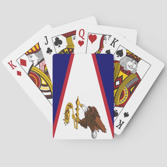 Baralho de Cartas com a Bandeira da Samoa American (Verso)