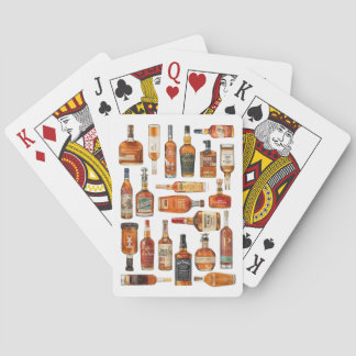 Baralho de Cartas com Aquarela de Garrafas de Bour