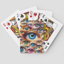 Baralho de Cartas com Olhos Surrealistas Personali