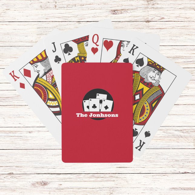 Baralho de Cartas de Jogar Vermelhas com Monograma (Criador carregado)