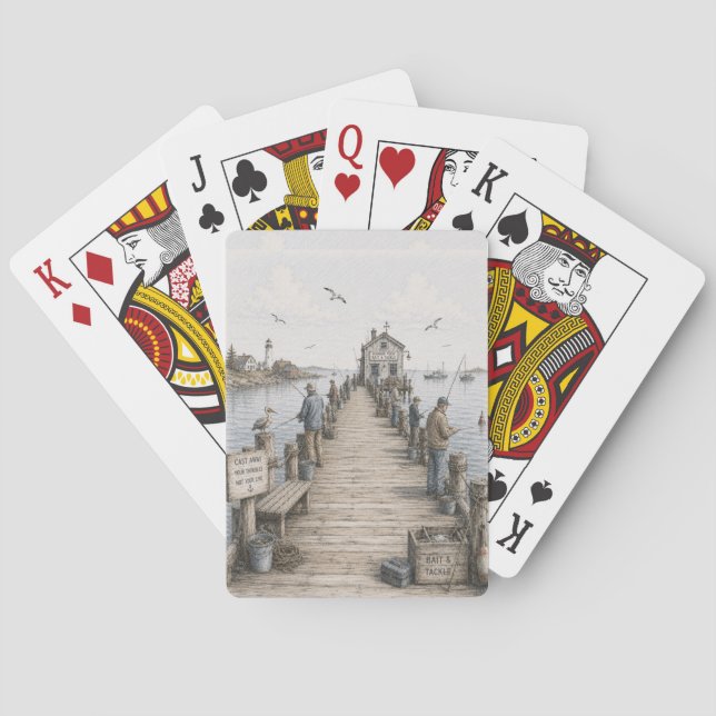 Baralho de Cartas do Pier de Pesca Costeiro Capric (Verso)