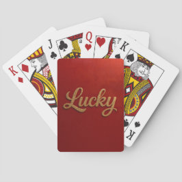 Baralho de Cartas Luxo Lucky Script Vermelho Doura