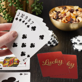 Baralho de Cartas Luxo Lucky Script Vermelho Doura